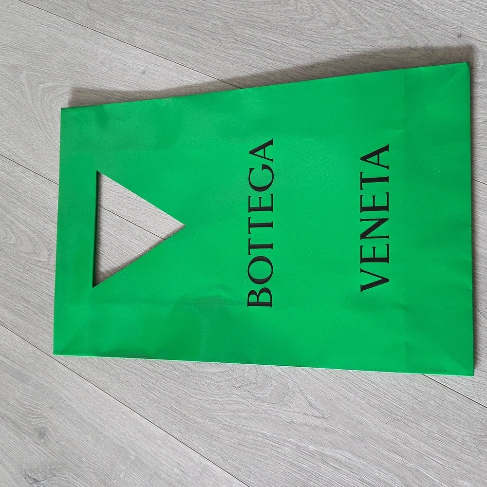 Bottega Veneta Green Glossy shopping bag, Gift Bag, Storage Bag